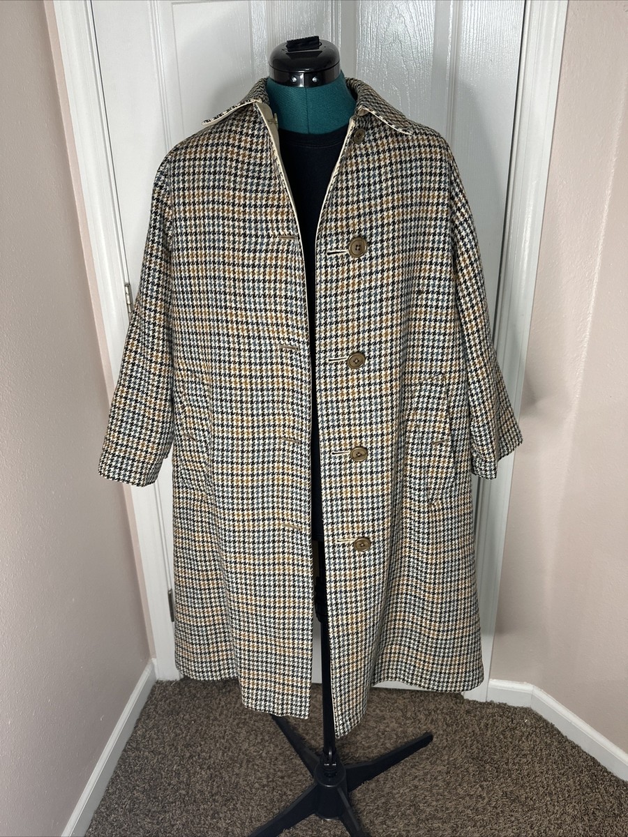 Vintage Burberrys Shetland Tweed Reversible Jacket Trench Made In 
