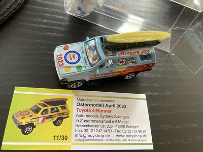 Matchbox Club Sondermodell Ostern 2023 Toyota 4Runner Surfbrett blau