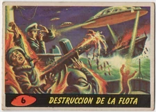 MARTE ATACA MARS ATTACK ARGENTINA SPANISH #6 1966 GUM CARD ALIEN UFO STANI