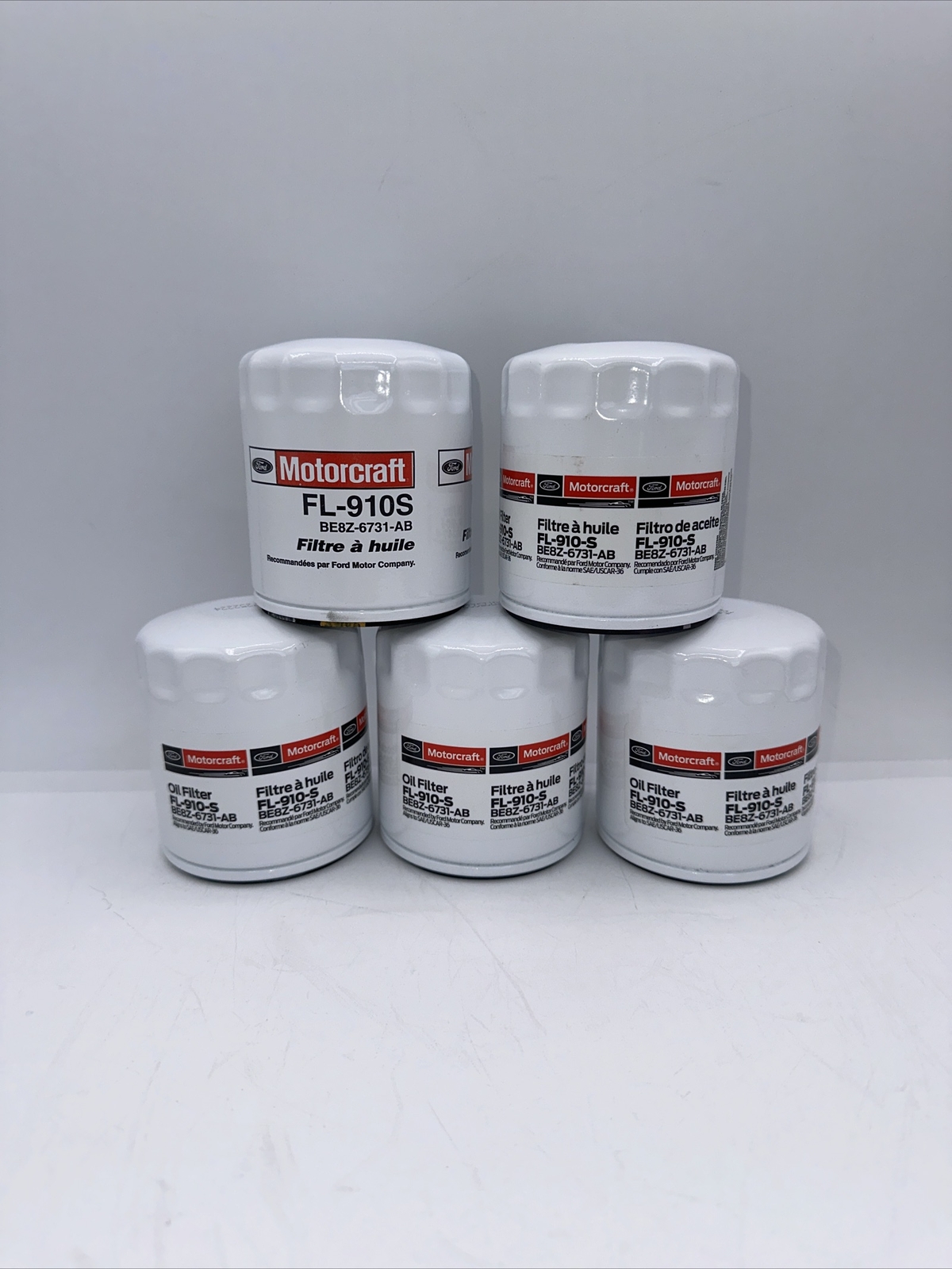 Case Of 5 Genuine Motorcraft FL910S Engine Oil Filter, Free Shipping