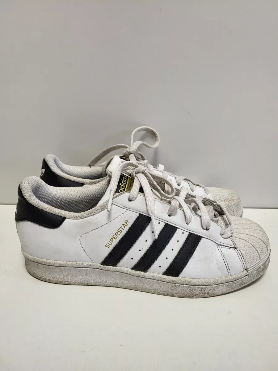 HH622 MENS ADIDAS ORIGIANLS SUPERSTAR WHITE BLACK TRIM TRAINERS UK 5.5 EU 38 2 3