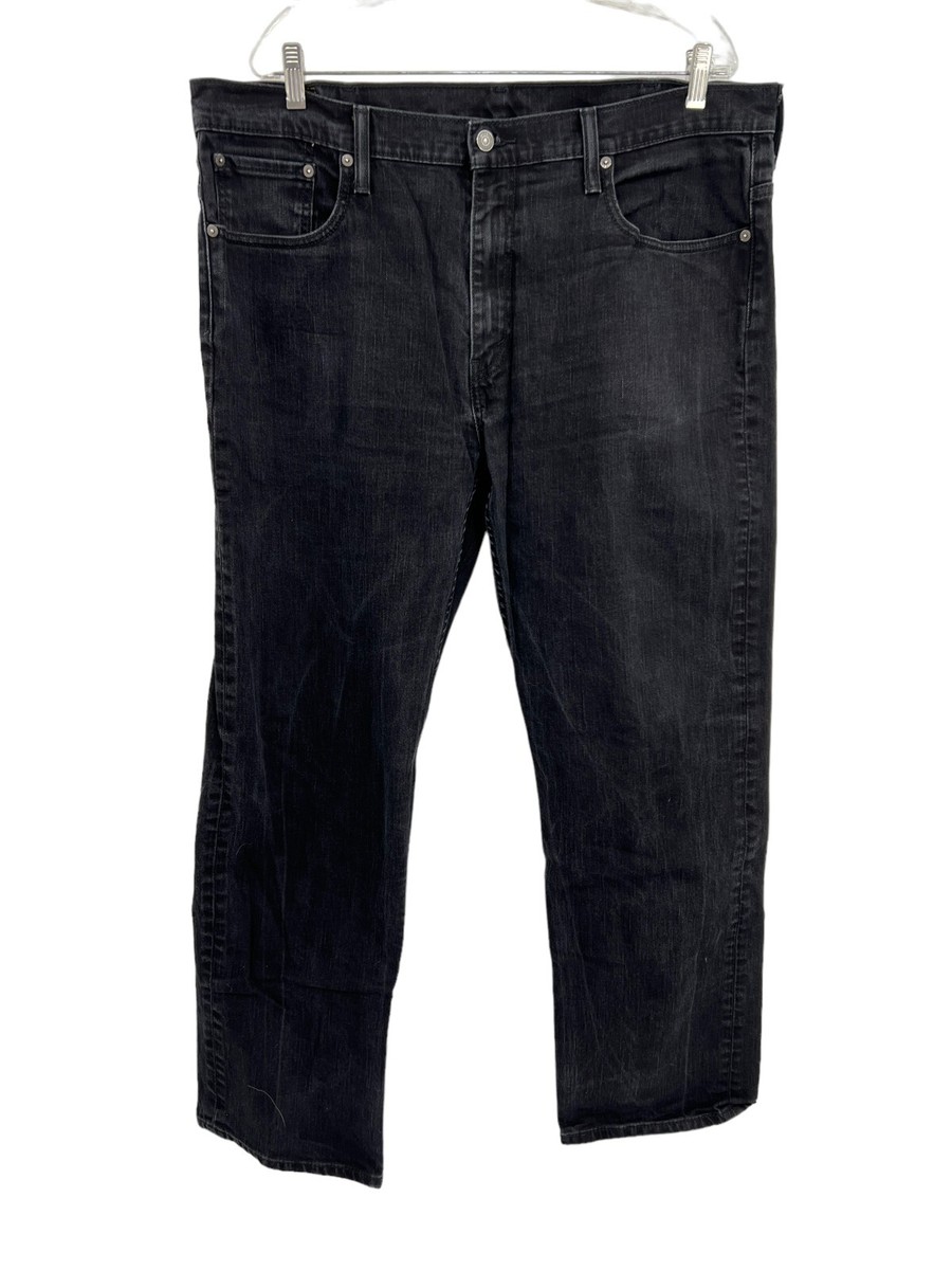 Levis 569 Mens Loose Straight Black Jeans 38x34 Relaxed Denim Red