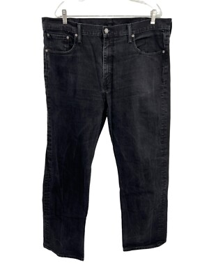 Levis 569 Mens Loose Straight Black Jeans 38x34 Relaxed Denim Red