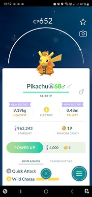 Pikachu ( Trick Or Treat ) Pokemon Tr@de Go