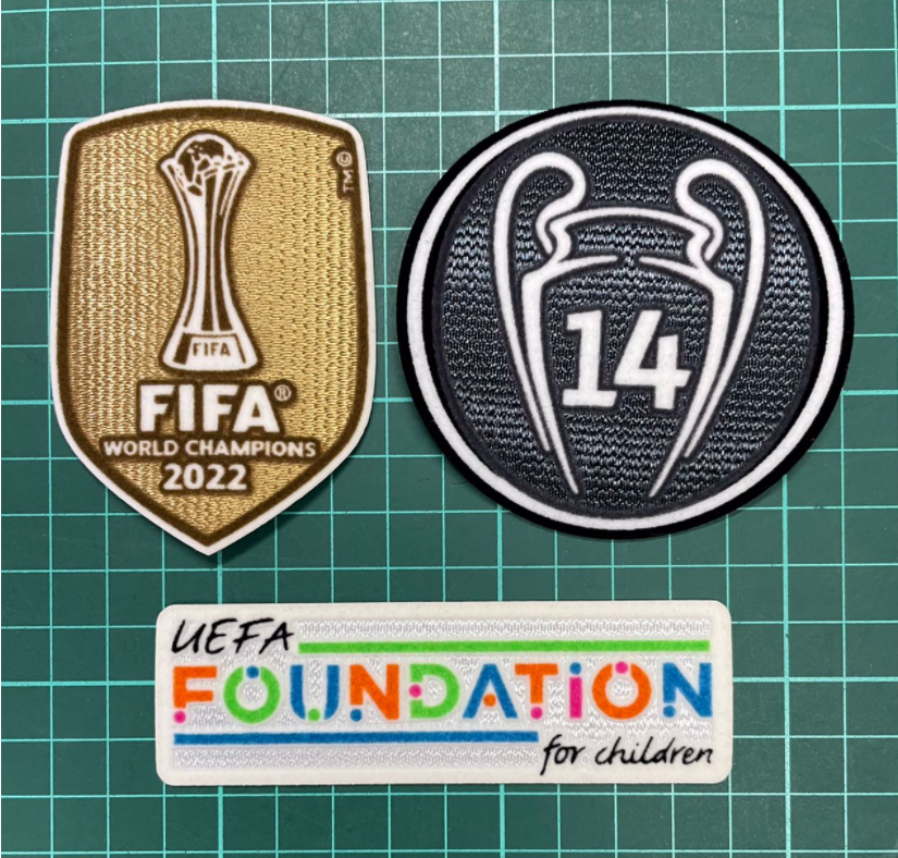 FULL SET BADGES CHAMPIONS LEAGUE 2023 REAL MADRID WITH CLUB WORLD CUP 2022  PATCH | eBay