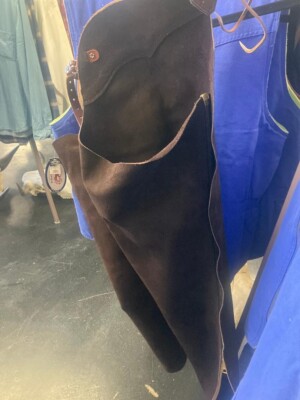 Leather Adult Brown Suede Western Cowboy Chaps Full Zip 38'' Long New