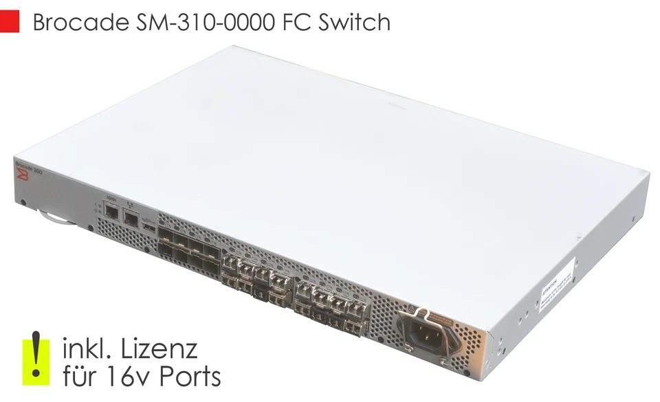 24 PORT 8Gbit FC BROCADE SM-310-0000 NETZWERKSWITCH 16x LIZENZ +16x GBIGS V755 - Bild 3 von 4