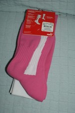 Puma Power 5 Soccer Socks Pink White Size 3 Socks New Fast Shipping