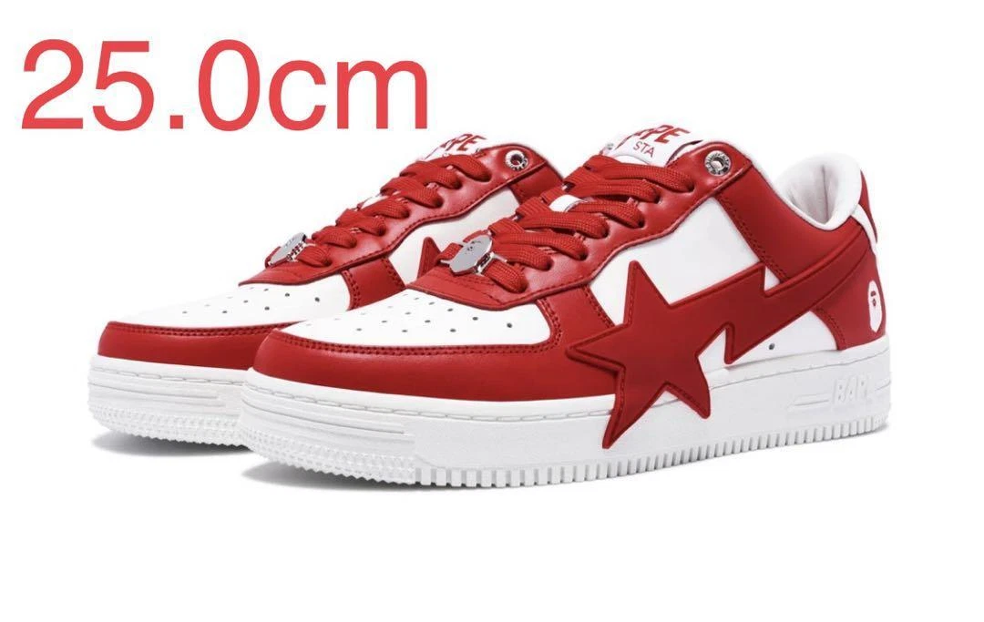 Unused BAPE Sneaker Authentic Rare Men 7.0US Bape Sta Os Red