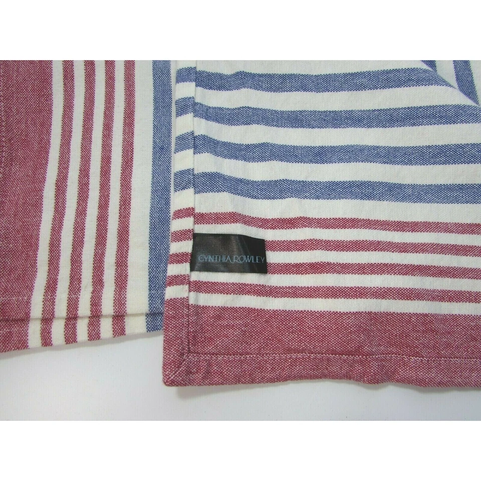 Manteles individuales de algodón Cynthia Rowley NY Country a rayas rojo blanco azul 28882 Foto 2 de 3