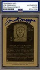 Joe DiMaggio PSA DNA Signed Gold Metallic Hall of Fame Plaque Autograph