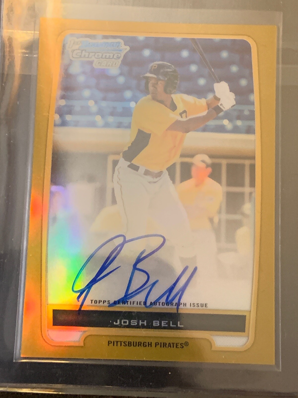 JOSH BELL 2012 Bowman Chrome Gold Refractor Rookie RC Auto Autograph SP /50