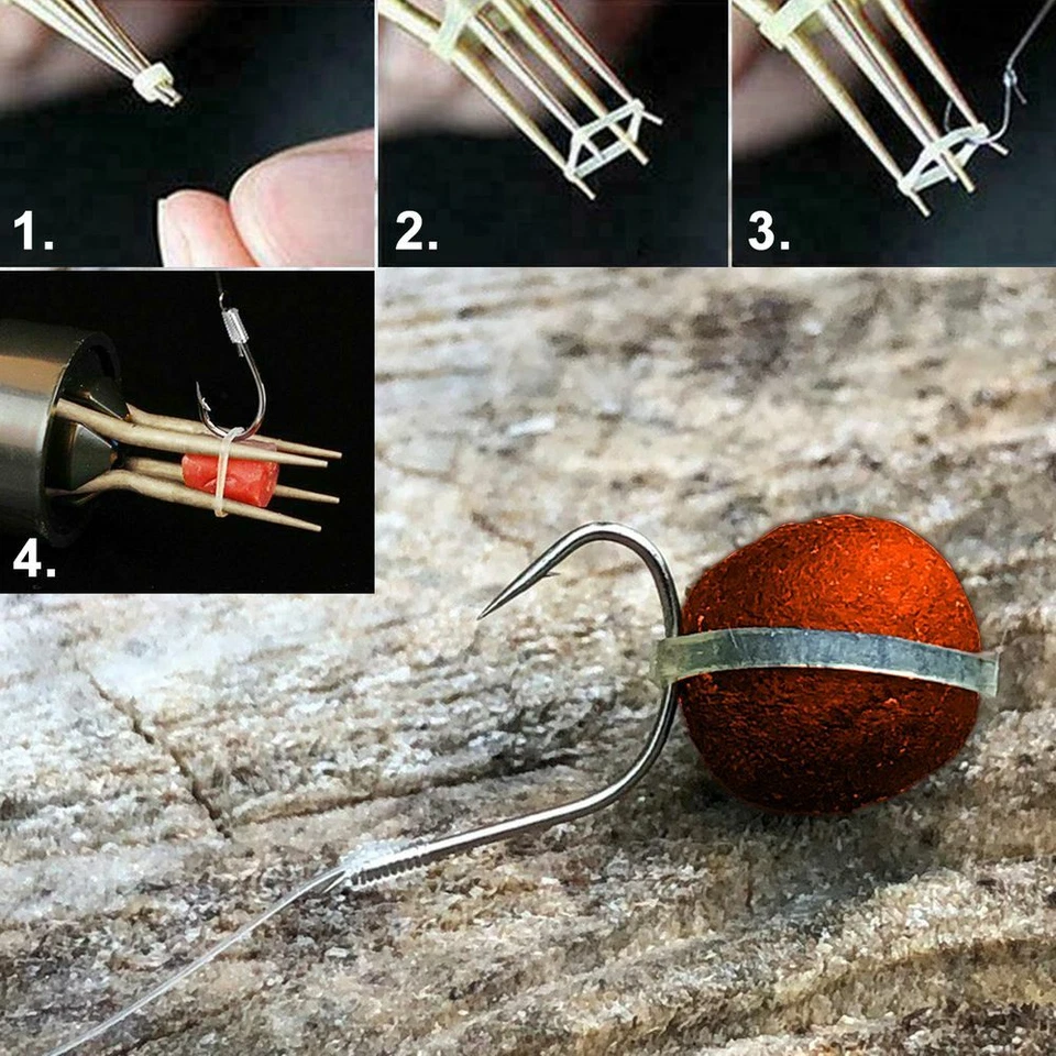 Bait Band Tool & Pellet Bands 3 4 5 mm Life-ORANGE elastische Gummi Bänder Zange - Bild 2 von 4