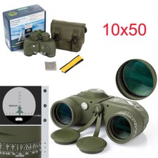 10x50 HD Binoculars Marine Navy w/ Rangefinder Compass Reticle Telescope Hunting