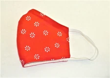 Face Mask Wire Adult Red White 1