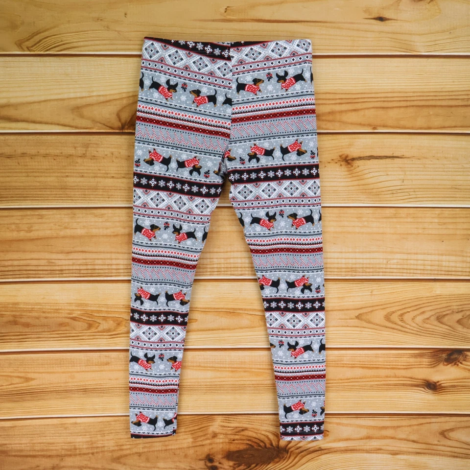 Leggings Time And Tru Mujer Talla M Gris Poliéster Perros En Navidad Suéteres Foto 2 de 4