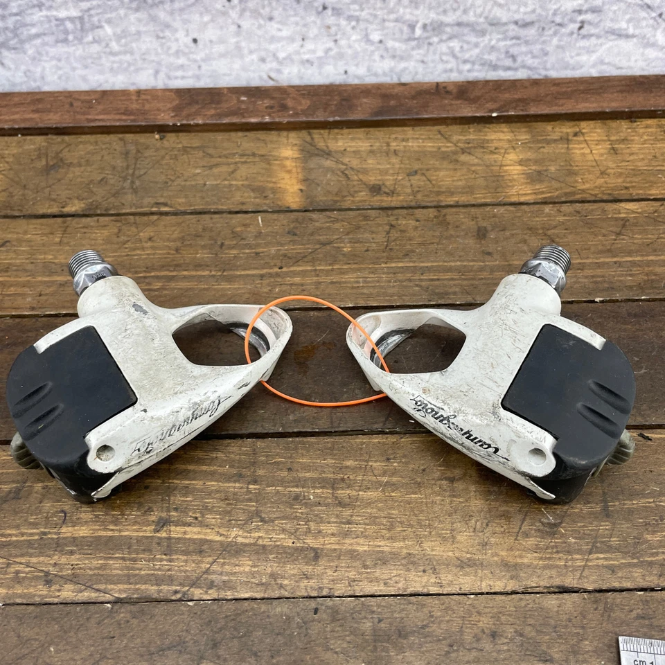 Pedales Campagnolo de colección grabación sin clip PD-22REQR ajuste Eroica escritura blanca Foto 2 de 4