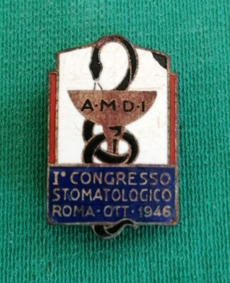 A.M.D.I. BADGE - 1st DENTAL CONGRESS - ROME OCT 1946