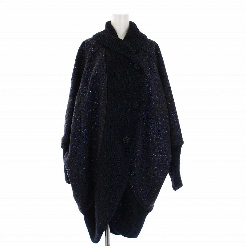 ISSEY MIYAKE 10AW deformed shawl coat outer middle long wool knit Switch 2 M
