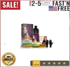 Herbishh Purple Hair Color Shampoo for Gray Hair, Hair Dye Shampoo 3 in 1