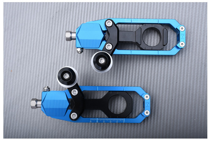 Tendeur de chaîne alu avec support béquille pour moto Yamaha YZF R1 2007-2008 RN19 couleur noire