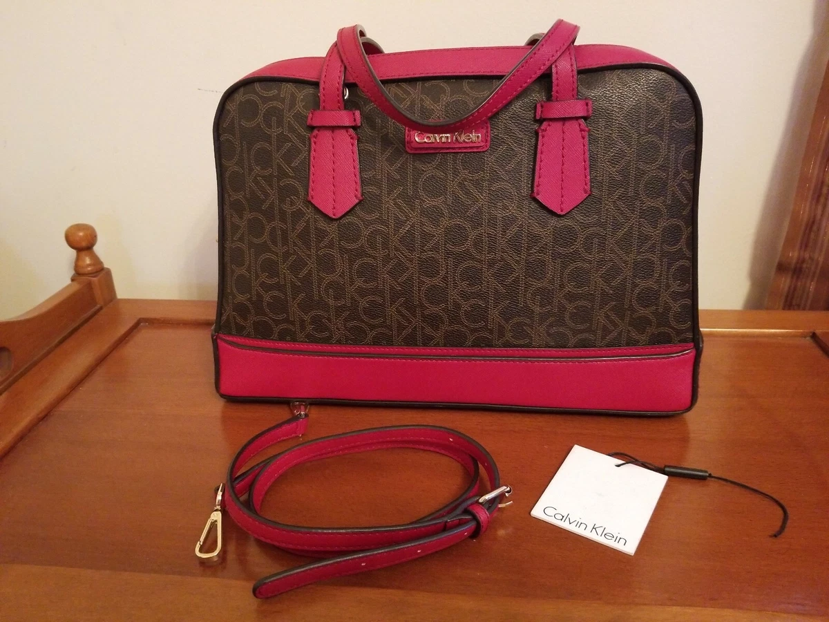 Calvin klein hudson saffiano 2025 leather satchel
