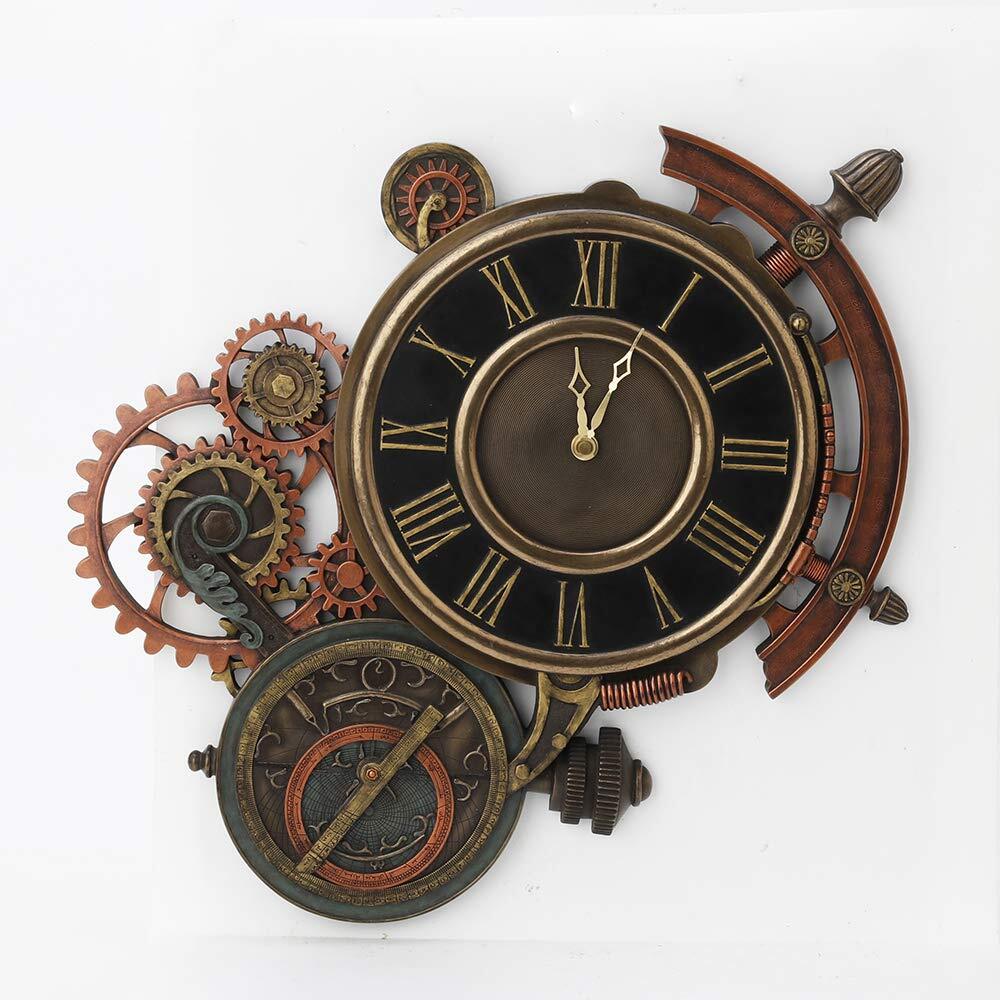 Mechanical Steampunk Astrolabe Star Tracker Wall Clock 17 Inch Open Box Excellen