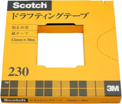 3M Scotch Drafting Tape 12mm x 30m Paper With Cutter Boxed 230-3-12 New Japan