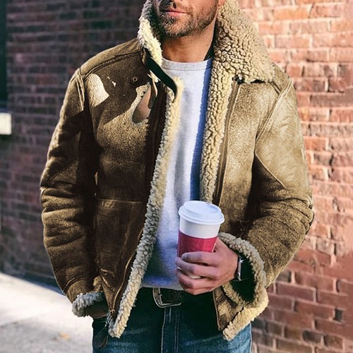 Abrigo Parka para Hombres Chaqueta Prendas para el torso Grueso Cálido Invierno Motocicleta Sobretodo Abrigo Abrigo Pavo Real - Imagen 7 de 13