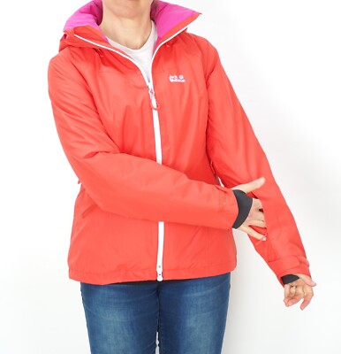 Jack Wolfskin Good Alpine 1111631 wasserdichte Damenjacke orange koralle Reißverschluss