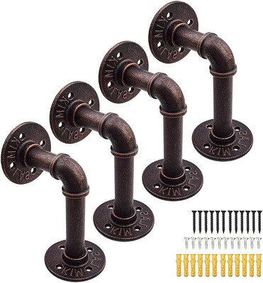 4PCS Industrial Rohr Regal Klammern, Retro Regalhalter, Buch Regal Schwimmende R