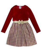 RARE EDITIONS Girl's 12 Plaid Dress Velvet Bolero Set NWT 68