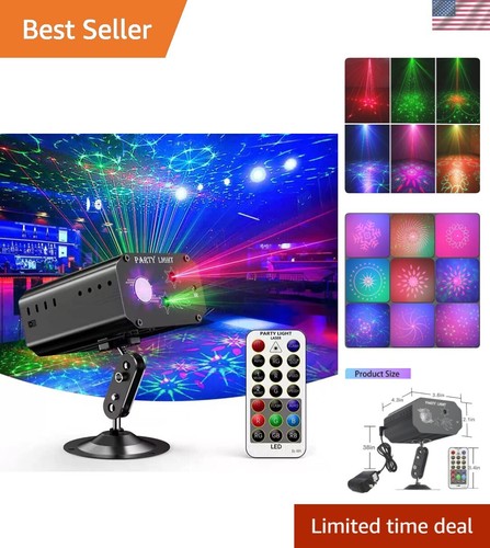 Party Lights Disco Laser Stage Light Sound Activated Remote Control for Events