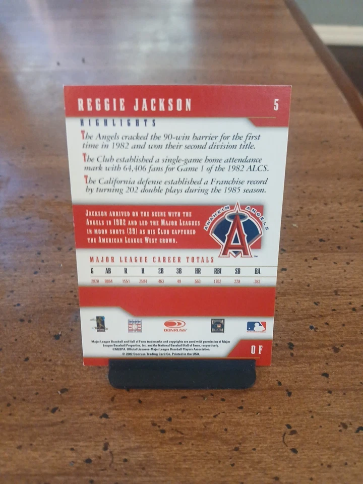Donruss 2003 autografiado sin certificado de autenticidad Reggie Jackson Team Heroes #5 Anaheim Angels Salón de la fama Foto 4 de 4