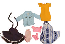 Konvolut Puppenkleidung für 43cm Puppen Jacke Kleid Bikini Badeanzug Kleider