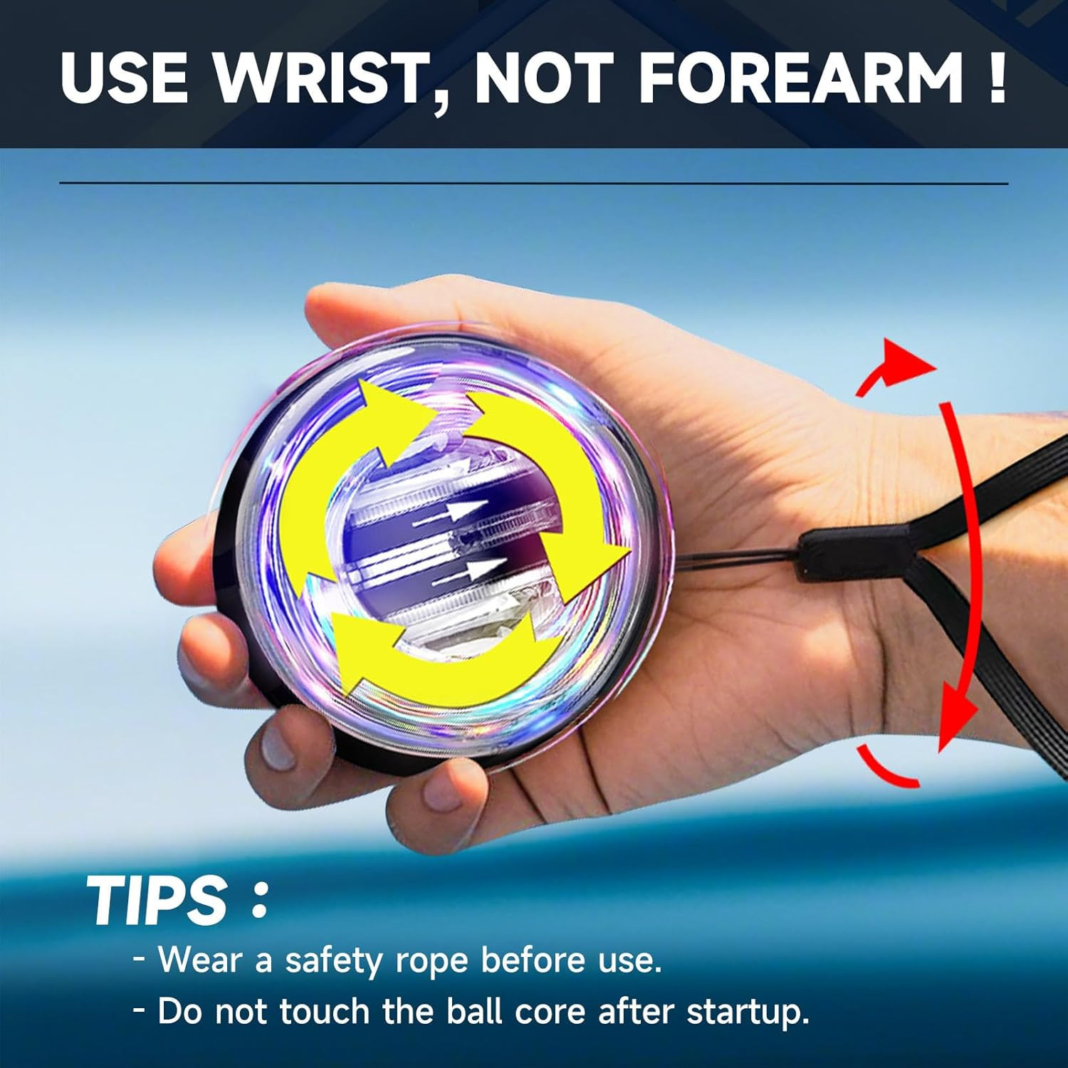 Torque Ball Hand Exercise Grip Strength Trainer Forearm Strengthener Wrist Power