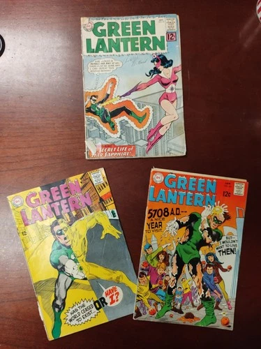 Vintage 1960s Lot 3 DC Green Lantern Comics #16 (Poor) #63 (Fair) #66 (Poor)