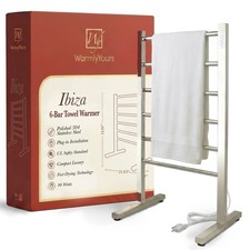 WarmlyYours Ibiza Freestanding Electric Heated Towel Rack Bathroom 6Bar