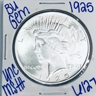 1925 BU UNCIRCULATED SILVER PEACE DOLLAR AUTHENTIC U.S. MINT FREE SHIPPING 6127
