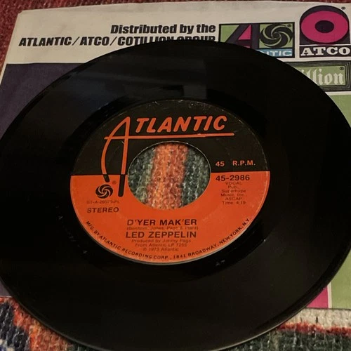Led Zeppelin D’yer Ma’ker/ The Crunge 45 rpm 1973 Tested