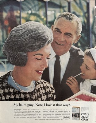 1964 Clairol Come Alive Gray Original Vintage Advertisement Hair Dye Print Ad