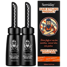 Pack Of 2: Hair Oil Head Gel with Comb, 2-in-1 Men Hair Styling Gel with Comb.