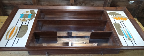 Vtg Illinois Moulding Co. Shadow Box Wall Mirror Mid Century Modern 45" x 21" - Bild 15 von 20