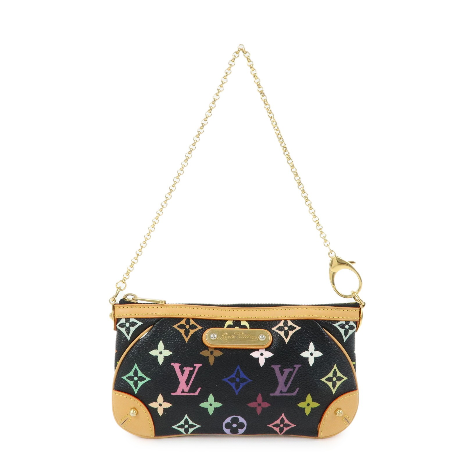 Louis Vuitton Monogram Multi Color Pochette Milla MM Noir M60097 Auth Used F/S