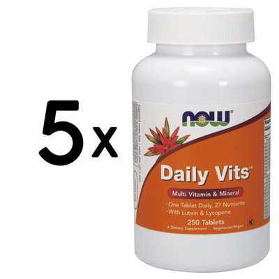 5 x NOW Foods Daily Vits - 250 tabs (135,99 EUR/kg)