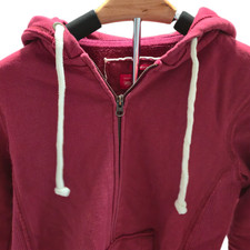 Mitchell Ness Women's Full Zip Hoodie Sweatshirt Burgundy Maroon Small