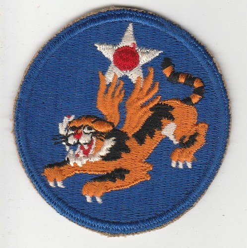 Original WW II US Army 14th AAF Air Force Flying Tigers patch