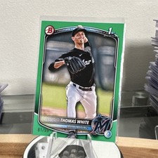 2025 Bowman Thomas White #BP-69 1st Green Parallel  /99 Miami Marlins