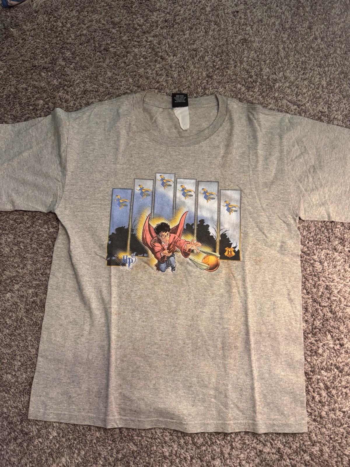 Vintage 2001 Harry Potter Sorcerers Stone Quidditch movie promo tee *description