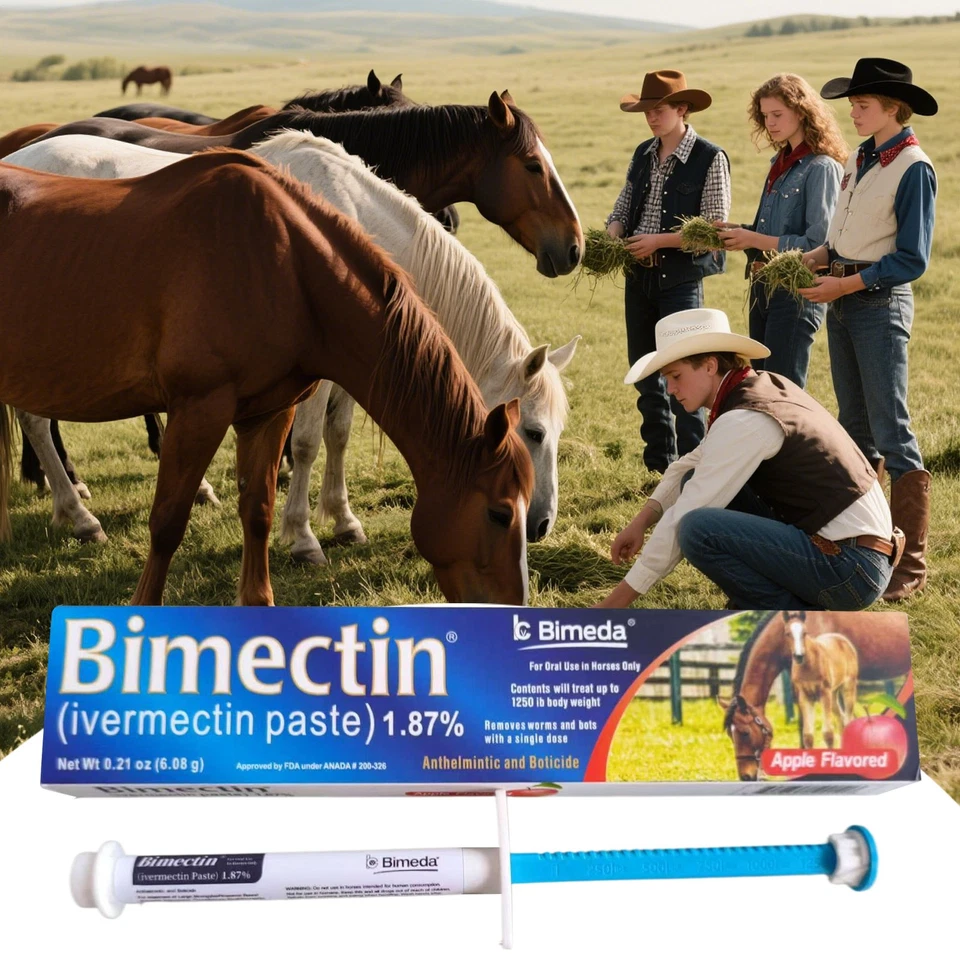 1 Pack Horse Dewormer Paste Apple Flavor Farm Ranch Supplies - Image 2 of 4